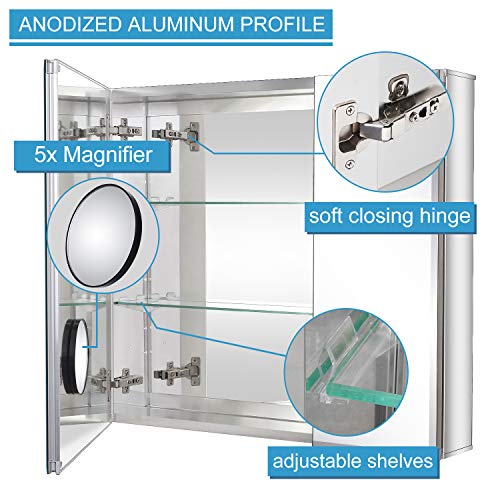 30 x 26 Medicine Cabinet with a 5X Makeup Mirror
