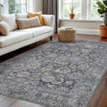4x6 Rug Washable Area Rugs Vintage Floral Grey