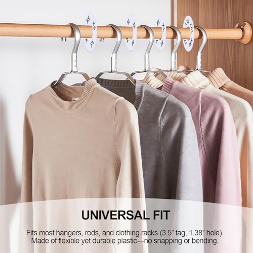 25 Pcs Clothing Rack Size Dividers Round White Plastic Size Markers for Clothing Rack Pre (25 Count)