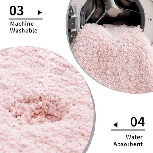 Toilet Rug 22x24 Non Slip Fluffy Toilet Floor Mat U Shaped Washable Bathroom Contour Rug for Toilet Absorbent Thick Toilet Carpet