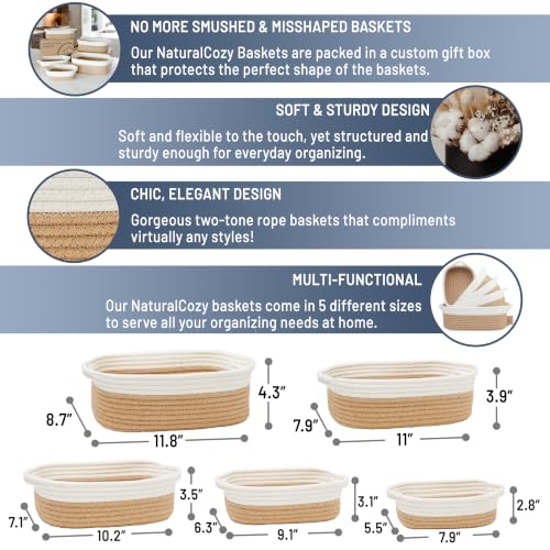 5 Piece Rectangle Storage Basket Set (5 Count)