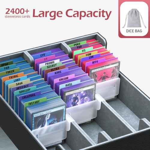 3 Row【2400+】 Trading Card Storage Box (28 Count)