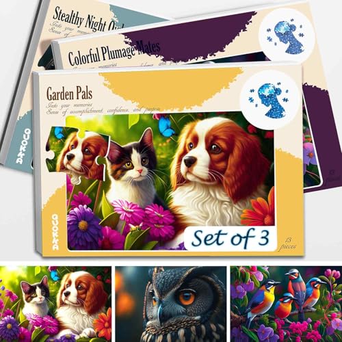 13 Large Piece Dementia Puzzles for Seniors (3 Count)