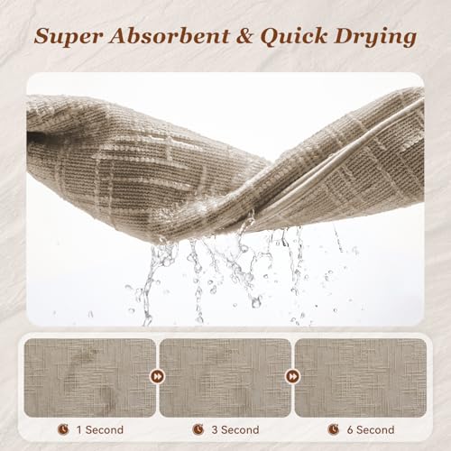 Bath Mat Non Slip Super Absorbent Quick Dry Bath Mats for Bathroom Floor Rubber Backing Washable Bathroom Rugs Modern Woven Jacquard Mat (2.8333 Sq Ft)