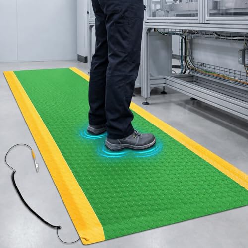 1 Pack 3'x5' ESD Anti Fatigue Mat with Ground Wire