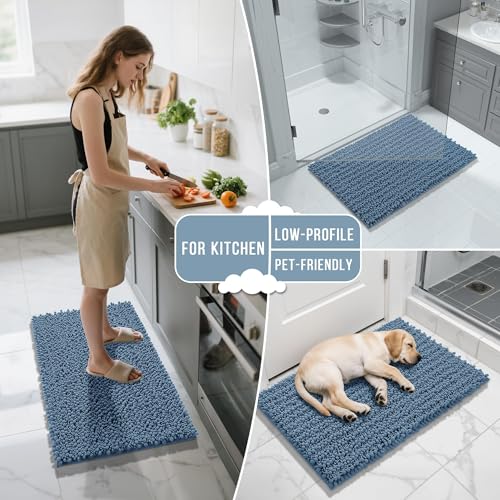 Long Bathroom Rugs Non Slip Washable 44x24 Inch