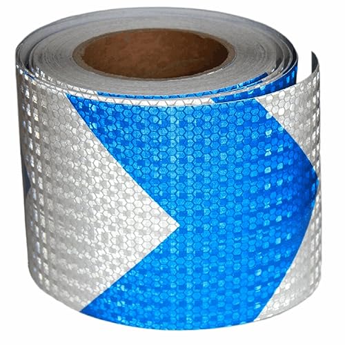 Reflective Tape Blue and White 4 inch X 66 feet