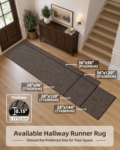 Runner Rug 28"x144"Non Slip Rubber Backing Hallway Rug (28 Sq Ft)