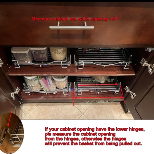 1 Tier Pull Out Cabinet Organizer