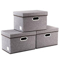 Foldable Storage Boxes with Lids [3 (3 Count)