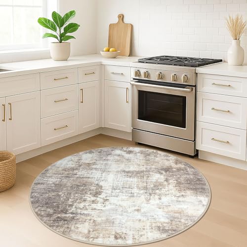 Round Area Rug 5 Ft Circle Entryway Rugs Round Washable Door Mat Indoor Entrance (25 Count)