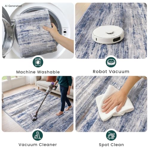 Modern Washable Rug Runner 2x5 Hallway Rug Runner Grey