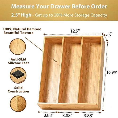 Bamboo Kitchen Utensils Organizer