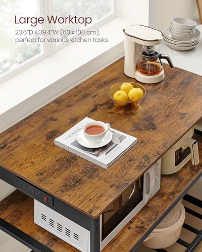 Kitchen Island with 3 Shelves