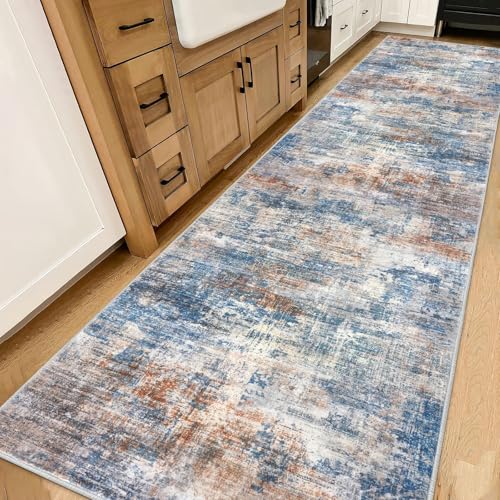 Abstract Runner Rug 3x14 Ft Long Washable Runners for Hallways (42 Sq Ft)
