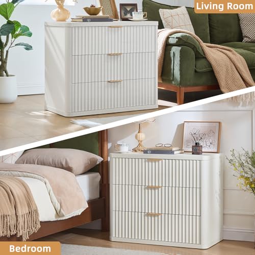 31.5" Wide Fluted Night Stand Set of 2 (2 Count)