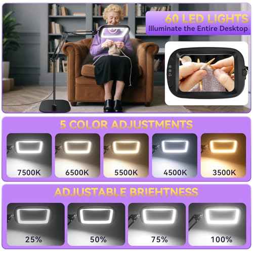 30X 10X Extra Large Floor Magnifying Glass with Light and Stand