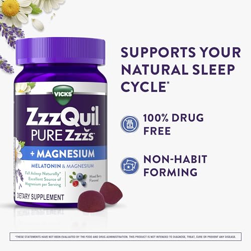 ZzzQuil Pure Zzzs + Magnesium (60 Count)