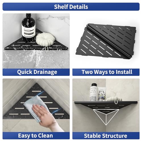 Corner Shower Shelf 10" Matte Black