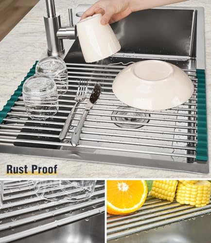 Roll Up Dish Drying Rack Over Sink