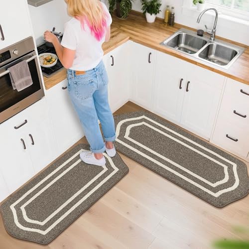 Long Kitchen Floor Mats and Rugs 2PCS Non Slip Washable