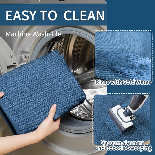 Long Kitchen Runner Rugs Kitchen Mat Non Slip Washable Blue 17"x71"