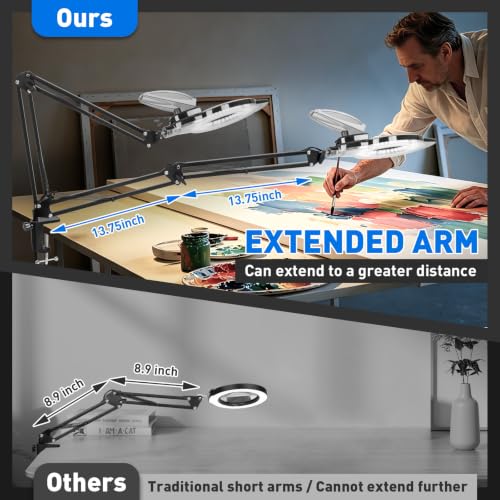 KIRKAS LED Magnifying Lamp with Clamp