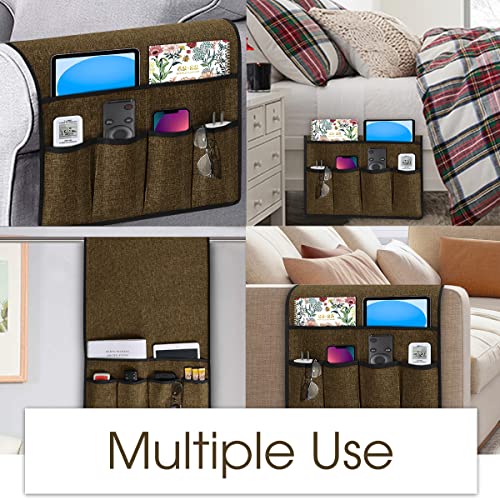 Armchair Caddy for Couch Remote Control Holder Recliner Armrest Organizer Non Slip Sofa Arm Chair Caddie with 6 Pocket Storage for Magazine
