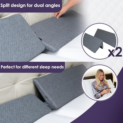 Bed Wedge Pillow Set for Headboard Gap Up to 7"