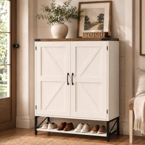 Farmhouse Shoe Cabinet for Entryway