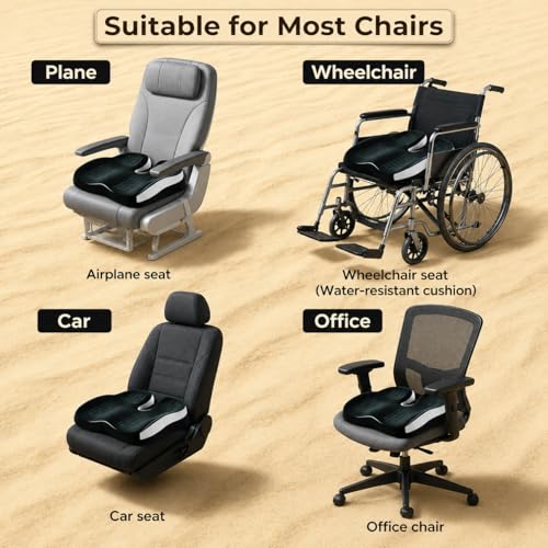 Memory Foam Ergonomic Seat Cushion for Office Chairs Pain Relief