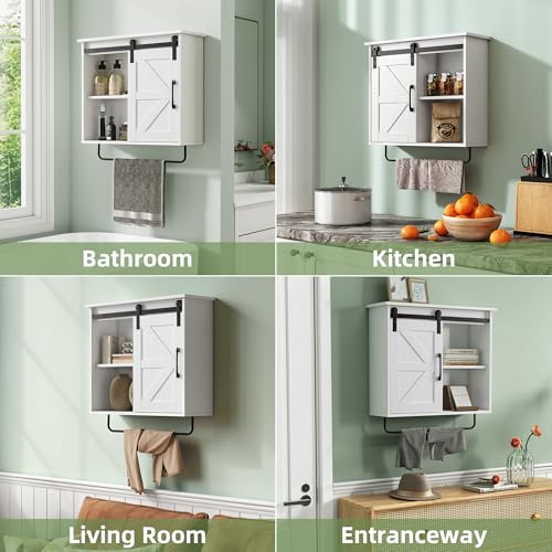 23" Bathroom Wall Cabinet with Sliding Door