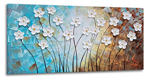 Artisan Crafted Three Dimensional White Floral Relief Wall Decor
