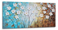 Artisan Crafted Three Dimensional White Floral Relief Wall Decor