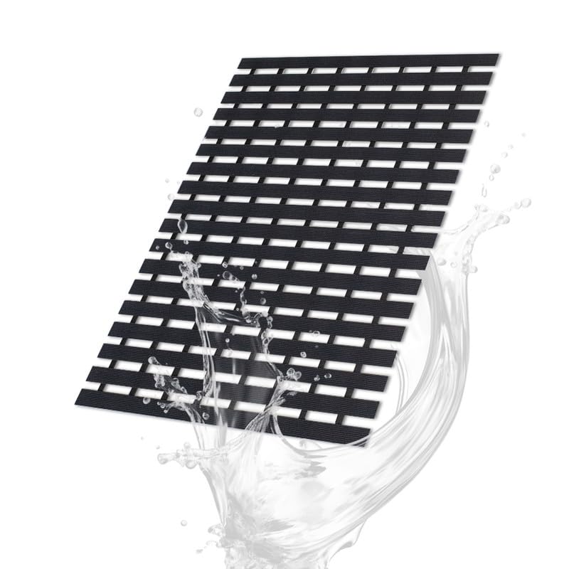 Bath Mat Non Slip Shower Mat Bathtub with Drain Holes and Heavy Duty Rubber No Suction Cups Sturdy Shower Stall Tub Mat for Bathroom