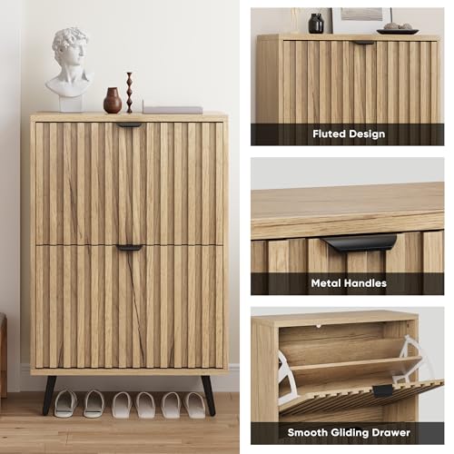 Shoe Cabinet with 2 Flip Drawers