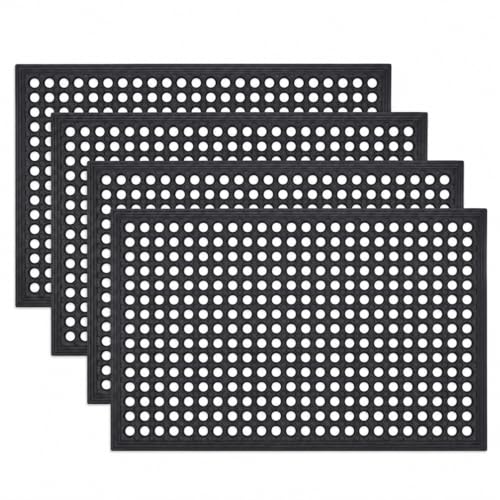 4 Pack 36"x24" inch Entrance Rubber Drainage Floor Mats (4 Count)