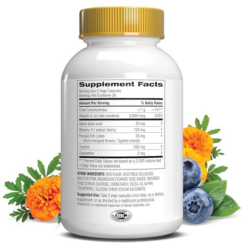 Opti Gold Lutein & Bilberry Eye & Vision Support 60 Capsules (60 Count)