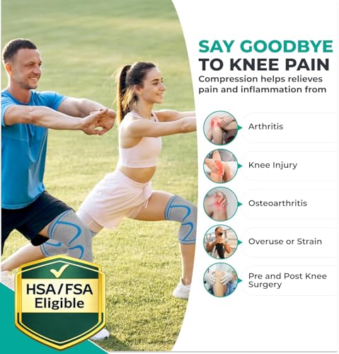 Compression Knee Brace for Women & Men (2 Count)