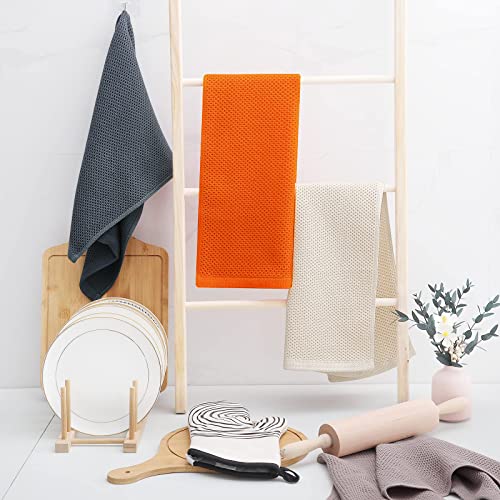 100% Cotton Waffle Weave Kitchen Dish Towels 4 (4 Count)