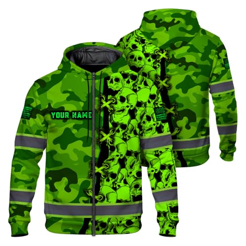Hi Vis Reflective Zip Up Hoodie