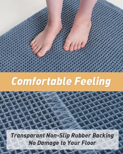 Upgraded Waffle Bath Mat Runner Absorbent Non Slip Bathroom Mat