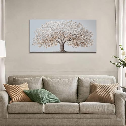 White Tree Wall Art Wall Art Decor 20"X40" Minimalist Wall Art For Bedroom