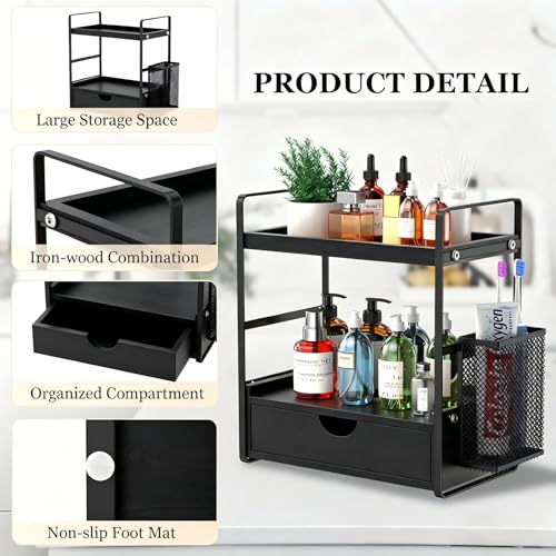 Bathroom Counter Organizer with Basket