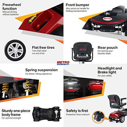 15 25Miles 330lbs Electric Mobility Scooters for Seniors Red