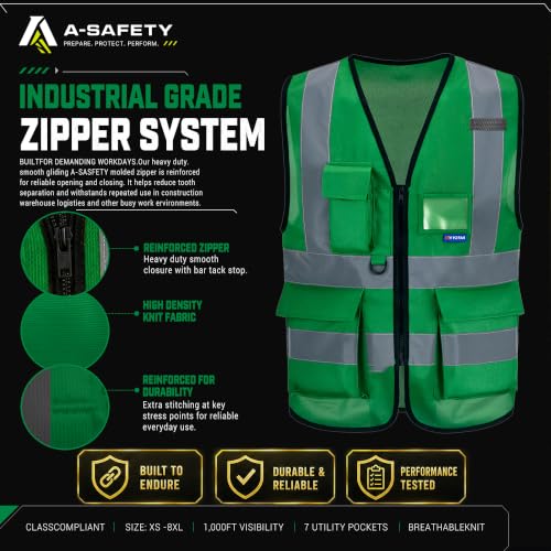 XSmall Green hi vis vest xs