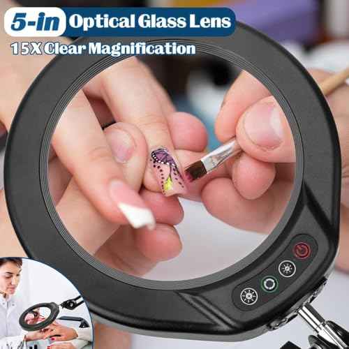 15X Magnifying Glass with Light and Stand