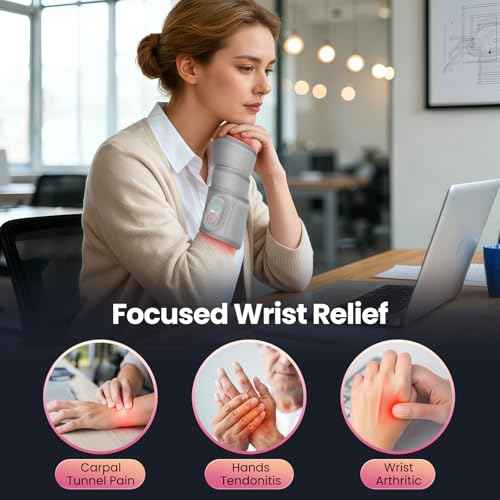 Wrist Heating Pad Brace Wrap Red Light Massage Carpal Tunnel