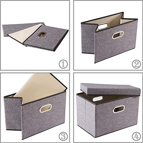 Foldable Storage Boxes with Lids [3 (3 Count)