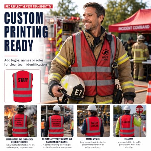 red safety vest 4xl 5xl